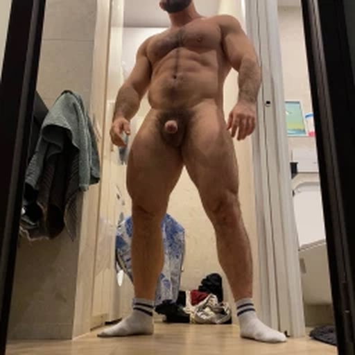 Photo by Nickplus33 with the username @Nickplus33, who is a verified user,  April 3, 2024 at 2:18 AM and the text says '#muscled #hairy #thickdick #beard #bush #beefy #dilf'
