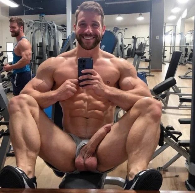 Photo by Nickplus33 with the username @Nickplus33, who is a verified user,  November 6, 2023 at 3:16 AM and the text says '#muscled #hung #spear #reveal #balls #lomgdick #beard #dilf #ripped #selfies'