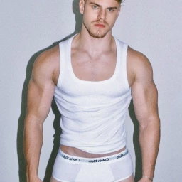 Photo by Nickplus33 with the username @Nickplus33, who is a verified user,  May 5, 2024 at 2:50 AM and the text says '#muscled #tightywhities #scruff  #dimple #twink #blonde'