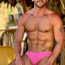 Photo by Nickplus33 with the username @Nickplus33, who is a verified user,  March 19, 2024 at 2:52 AM and the text says '#muscled #hairy #trimmed  #chain #dilf #dimple #scruff  #trimmed  #pink'