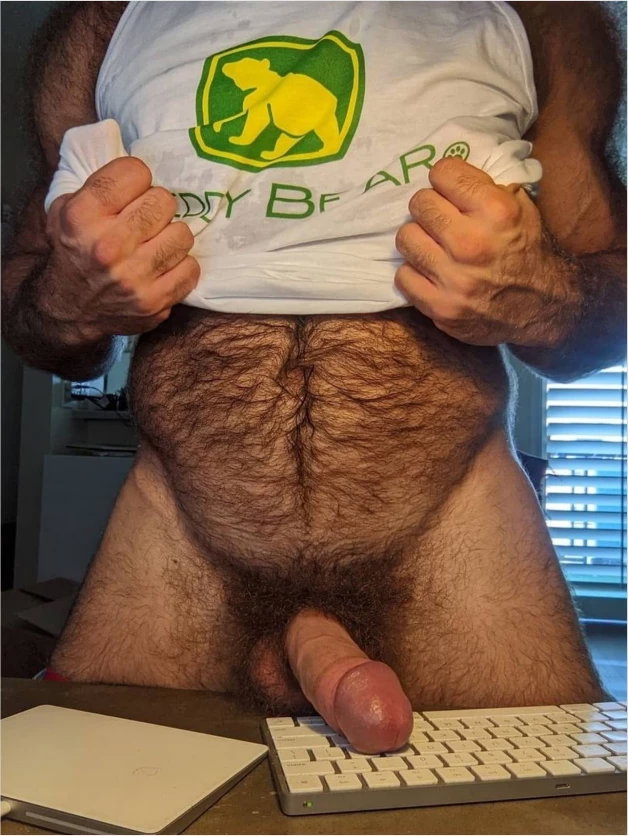 Photo by Nickplus33 with the username @Nickplus33, who is a verified user,  April 10, 2024 at 1:32 AM and the text says '#hung #thickdick #massivecock #thickbush  #hairy #dilf #toned'