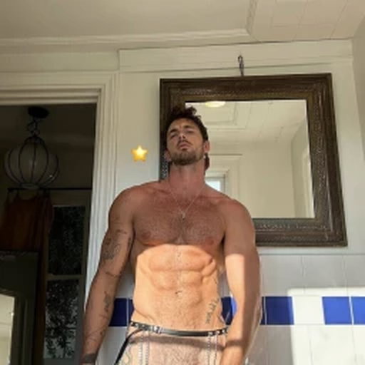 Photo by Nickplus33 with the username @Nickplus33, who is a verified user,  May 4, 2024 at 3:35 AM and the text says '#christianhogue #obsession #muscled #hairy #trimmed  #scruff  #chain #youngdilf'