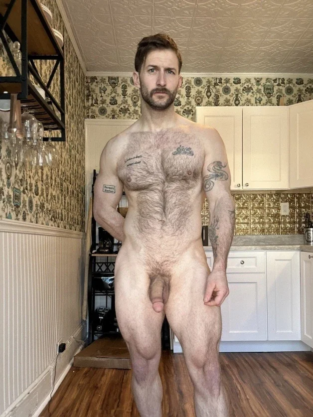 Photo by Nickplus33 with the username @Nickplus33, who is a verified user,  March 24, 2024 at 3:54 AM and the text says '#youngdilf #toned #hairy #nicolasryder #obsession #ink'
