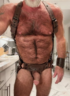 Photo by Nickplus33 with the username @Nickplus33, who is a verified user,  June 18, 2024 at 1:44 AM and the text says '#muscled #hairy #daddy #granddaddy #leather #hung #thickdick'