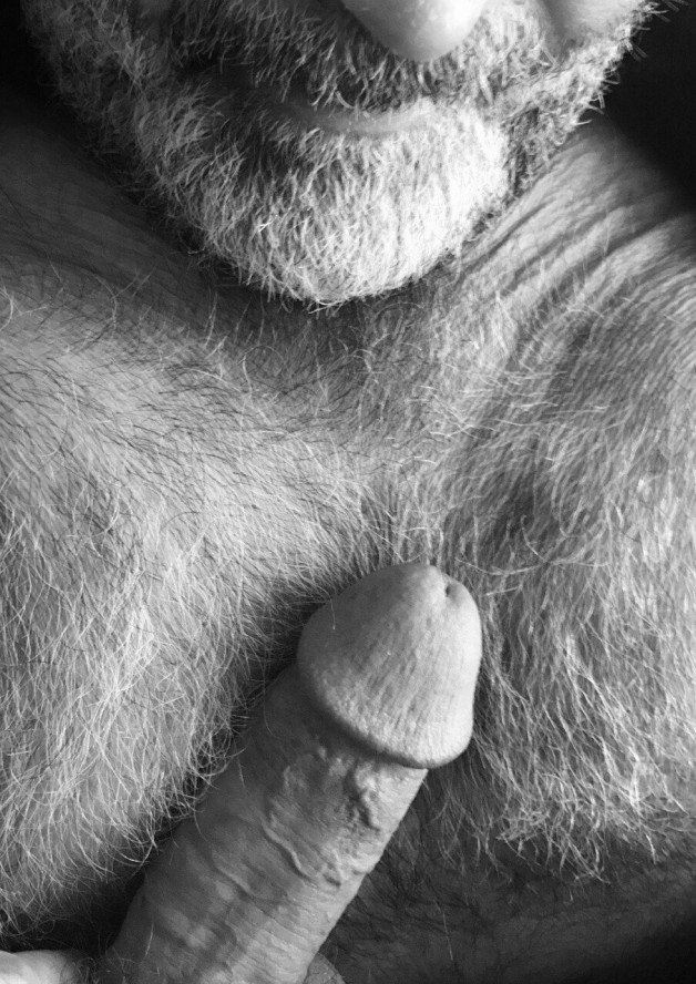 Photo by Nickplus33 with the username @Nickplus33, who is a verified user, posted on February 27, 2024 and the text says '#hairy #granddaddy #beard #blackandwhite #daddy'