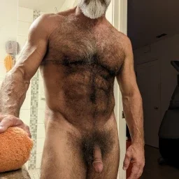 Photo by Nickplus33 with the username @Nickplus33, who is a verified user,  May 2, 2024 at 3:00 AM and the text says '#daddy #granddaddy #hairy #beard #toned #tanned #thickbush'