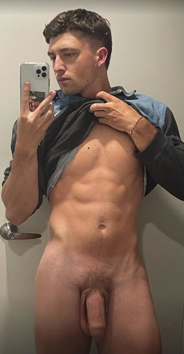 Photo by Nickplus33 with the username @Nickplus33, who is a verified user,  April 3, 2024 at 2:19 AM and the text says '#selfie #toned #hung #massivecock #thickdick #trimmed  #uncut  #scruff  #otter  #balls #lowhangers'