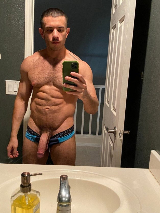 Photo by Nickplus33 with the username @Nickplus33, who is a verified user,  April 28, 2024 at 2:47 AM and the text says '#selfie #otter  #hairy #hairychest #hung #reveal #longdick #bush #trimmed'