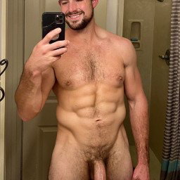 Photo by Nickplus33 with the username @Nickplus33, who is a verified user,  January 19, 2024 at 1:41 AM and the text says '#selfies #muscled #shower #hung #longdick #trimmed #beard'