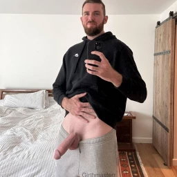 Photo by Nickplus33 with the username @Nickplus33, who is a verified user,  April 10, 2024 at 1:50 AM and the text says '#selfie #otter  #beard #hung #thickdick #reveal #massivecock #longdick #trimmed'