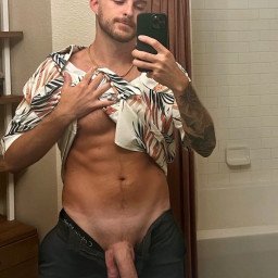 Photo by Nickplus33 with the username @Nickplus33, who is a verified user,  April 16, 2024 at 2:48 AM and the text says '#selfie #chain #otter  #beard #longdick #trimmed  #balls #tanned #ink #veiny #ink #reveal'
