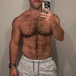 Photo by Nickplus33 with the username @Nickplus33, who is a verified user,  May 8, 2024 at 2:30 AM and the text says '#selfie #hairy #youngdilf #hairychest #muscled #scruff'