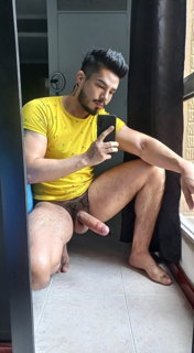 Photo by Nickplus33 with the username @Nickplus33, who is a verified user,  June 10, 2024 at 2:00 AM and the text says '#selfie #hung #thickdick #fatcock #spear #uncut  #bush #balls #trimmed  #beard'