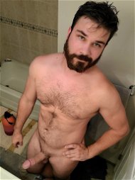 Photo by Nickplus33 with the username @Nickplus33, who is a verified user,  August 31, 2023 at 3:27 AM and the text says '#beard  #beefy #otter #hairy #hung #veiny'
