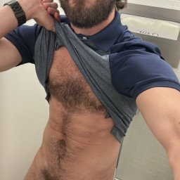 Photo by Nickplus33 with the username @Nickplus33, who is a verified user,  September 11, 2023 at 7:54 AM and the text says '#otter #beard #WC #stall #hairy #lean #hung #longdick'