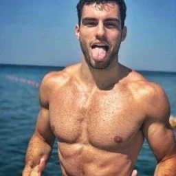 Photo by Nickplus33 with the username @Nickplus33, who is a verified user,  May 14, 2024 at 3:50 AM and the text says '#otter #trimmed  #hairy #tongue #toned #outdoors'