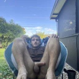 Photo by Nickplus33 with the username @Nickplus33, who is a verified user,  April 15, 2024 at 1:53 AM and the text says '#outdoors #otter  #stache #dimple #manspread  #balls'