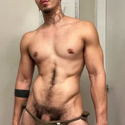 Photo by Nickplus33 with the username @Nickplus33, who is a verified user,  April 6, 2024 at 2:06 AM and the text says '#toned #hung #thickdick #bush #otter'