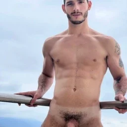 Photo by Nickplus33 with the username @Nickplus33, who is a verified user,  April 11, 2024 at 3:22 AM and the text says '#toned #hung #uncut  #veiny #ink #beard #outdoors #otter'