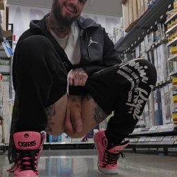 Photo by Nickplus33 with the username @Nickplus33, who is a verified user,  April 3, 2024 at 1:56 AM and the text says '#manspread #otter   #hung #ink #lowhangers #balls #thickdick #beard'