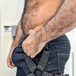 Photo by Nickplus33 with the username @Nickplus33, who is a verified user,  April 7, 2024 at 3:38 AM and the text says '#beefy #bulge #hairy #dilf'