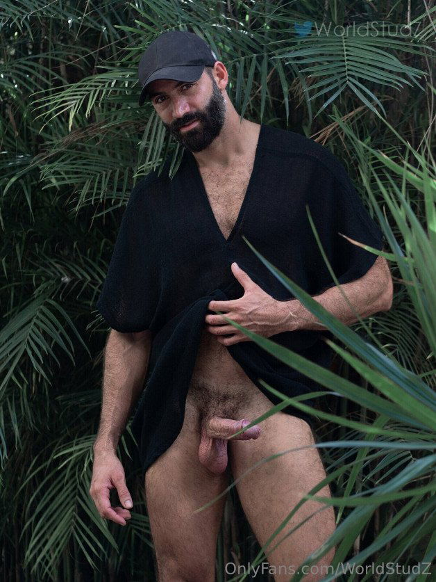 Photo by Nickplus33 with the username @Nickplus33, who is a verified user,  June 2, 2024 at 3:31 AM and the text says '#outdoors #dilf #caps #spear #trimmed  #hairy #beard'