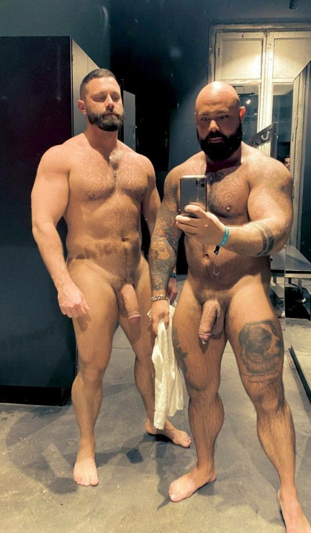 Photo by Nickplus33 with the username @Nickplus33, who is a verified user,  May 25, 2024 at 2:54 AM and the text says '#selfie #beard #bald #dilf #hairy #beefy #hung #PA #thickdick #bush #trimmed  #ink #balls #uncut'