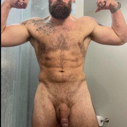 Photo by Nickplus33 with the username @Nickplus33, who is a verified user,  April 25, 2024 at 2:28 AM and the text says '#beard #hairy #dilf #band #shower #trimmed  #daddy'