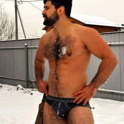 Photo by Nickplus33 with the username @Nickplus33, who is a verified user,  April 25, 2024 at 2:20 AM and the text says '#beard #dilf #hairy #hairychest #outdoors'