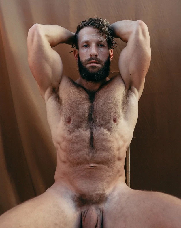 Photo by Nickplus33 with the username @Nickplus33, who is a verified user,  April 3, 2024 at 2:05 AM and the text says '#hairy #muscled #beard #hung #thickdick #thickbush #manspread  #dilf'
