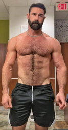 Photo by Nickplus33 with the username @Nickplus33, who is a verified user,  May 27, 2024 at 2:42 AM and the text says '#beard #hairy #chain #dilf #daddy #lockerroom #muscled #toned'