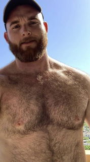 Photo by Nickplus33 with the username @Nickplus33, who is a verified user,  June 20, 2024 at 2:22 AM and the text says '#beard #hairy #hairychest #beefy #dilf #caps'