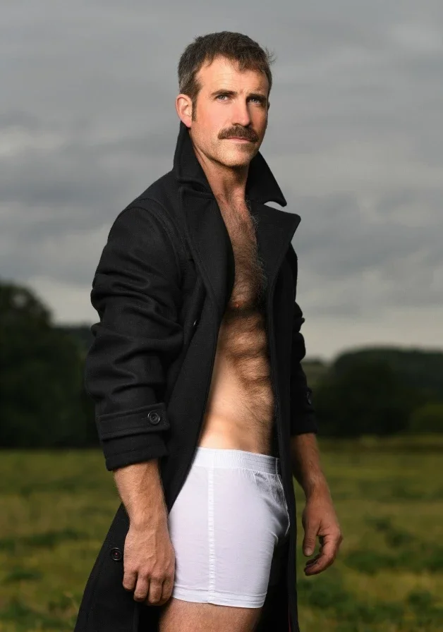 Photo by Nickplus33 with the username @Nickplus33, who is a verified user,  March 23, 2024 at 5:55 AM and the text says '#stache #hairy #toned #dilf #muscled #daddy #outdoors'
