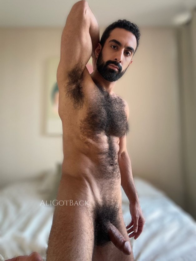 Photo by Nickplus33 with the username @Nickplus33, who is a verified user,  June 21, 2024 at 2:22 AM and the text says '#beard #hairy #bush #thickbush #dilf #hung #massivecock #thickdick #Ali #obsession #arab'