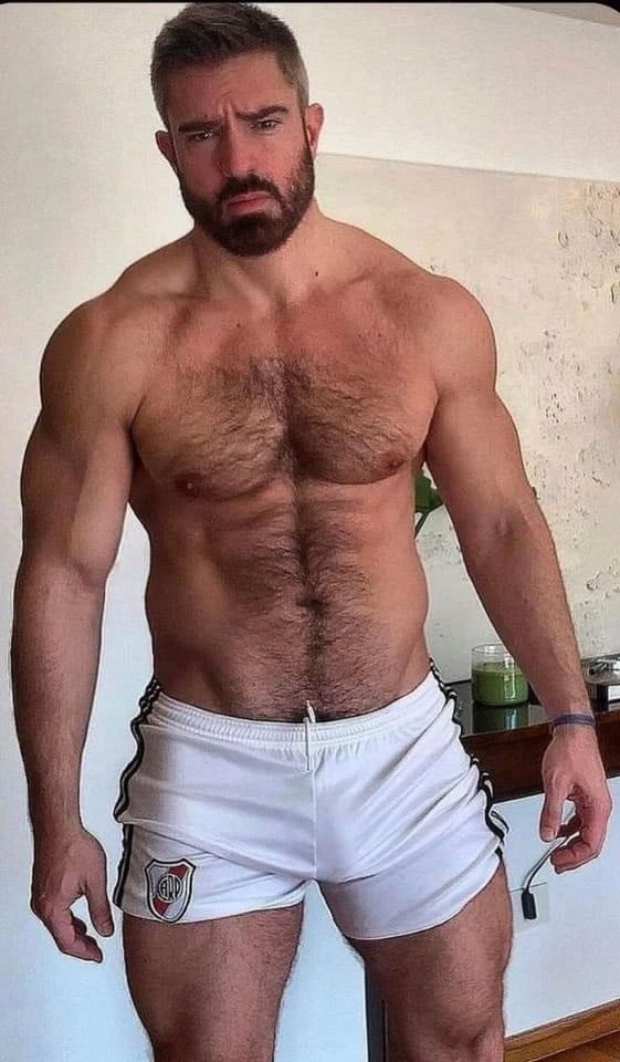 Photo by Nickplus33 with the username @Nickplus33, who is a verified user,  May 6, 2024 at 4:40 AM and the text says '#toned #muscled #hairy #hairychest #dilf #beard'