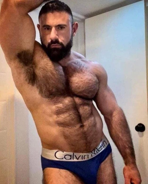 Photo by Nickplus33 with the username @Nickplus33, who is a verified user,  March 28, 2024 at 2:55 AM and the text says '#beard #muscled #hairy #dilf #briefs'