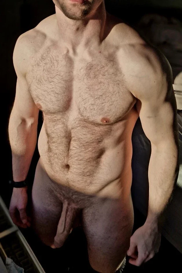 Photo by Nickplus33 with the username @Nickplus33, who is a verified user,  April 5, 2024 at 2:06 AM and the text says '#youngdilf #hairy #muscled #hung #thickdick #scruff  #veiny #longdick #thickdick'
