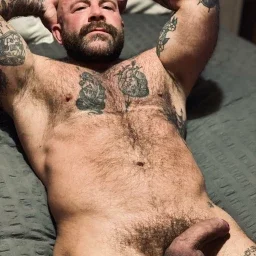Photo by Nickplus33 with the username @Nickplus33, who is a verified user,  April 9, 2024 at 1:45 AM and the text says '#daddy #dilf #hairy #beard #bald #bush #uncut  #balls'