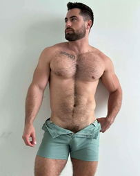 Photo by Nickplus33 with the username @Nickplus33, who is a verified user,  April 25, 2024 at 2:29 AM and the text says '#ruggeryvaldivia #obsession #hairy #beard #toned #trimmed  #bulge #bush #happytrail #youngdilf'