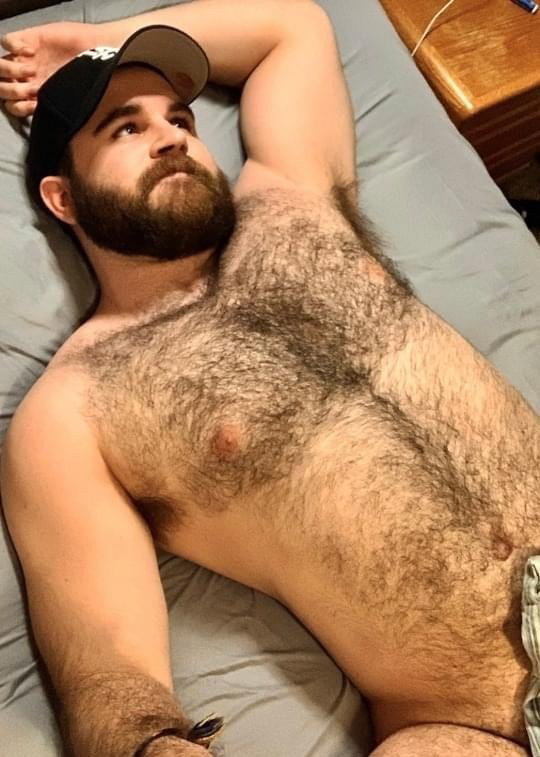 Photo by Nickplus33 with the username @Nickplus33, who is a verified user,  May 23, 2024 at 12:42 AM and the text says '#caps #beefy #hairy #bear #beard #youngdilf'