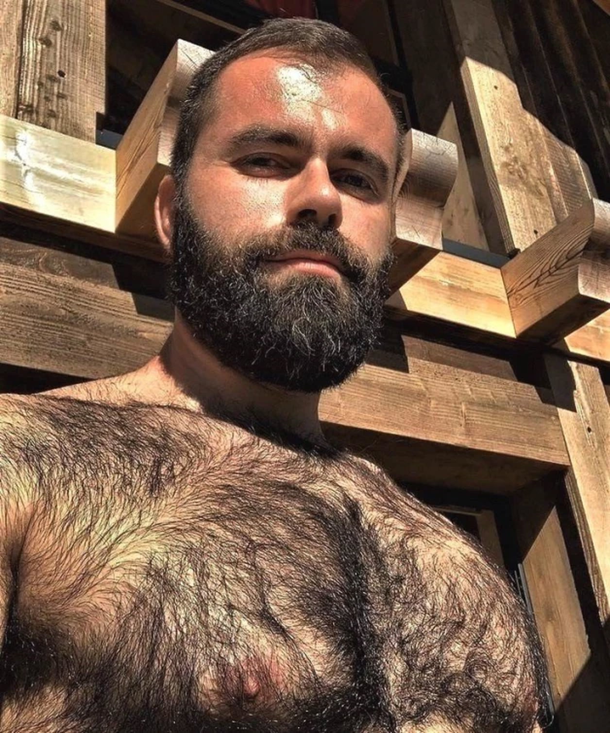 Photo by Nickplus33 with the username @Nickplus33, who is a verified user,  March 23, 2024 at 5:42 AM and the text says '#beard #bear #dilf #daddy #hairy'