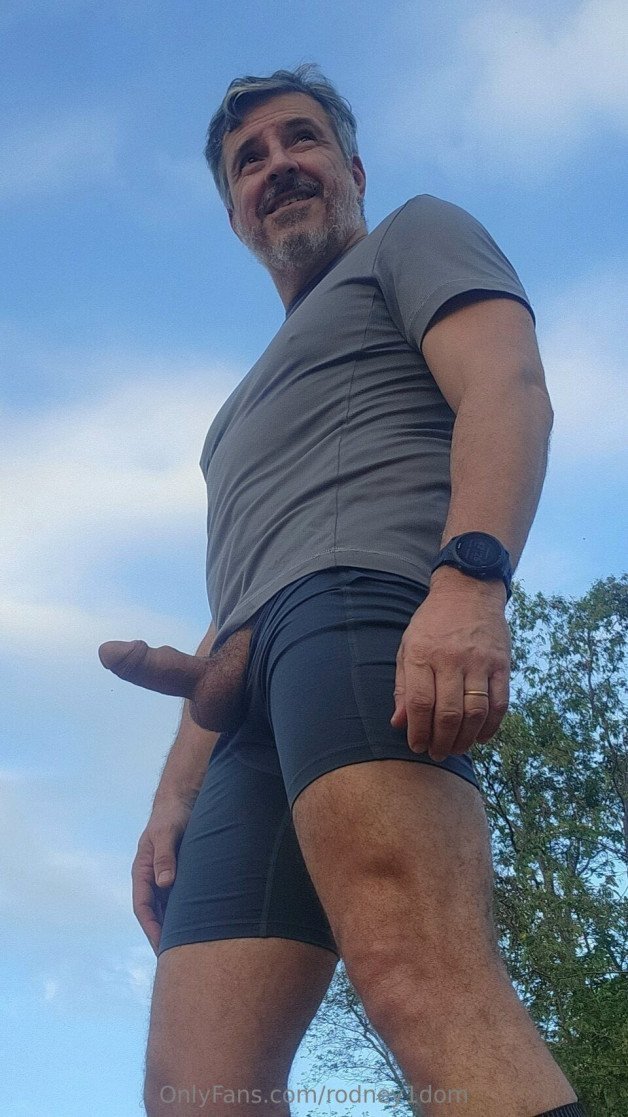 Photo by Nickplus33 with the username @Nickplus33, who is a verified user,  May 21, 2024 at 2:03 AM and the text says '#daddy #outdoorcruising #outdoors #reveal #beefy #beard #scruff'