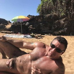 Photo by Nickplus33 with the username @Nickplus33, who is a verified user,  December 25, 2023 at 5:10 AM and the text says '#shades #beach #daddy #trimmed #hung #bush #outdoorcruising #toned #veiny #thickdick'