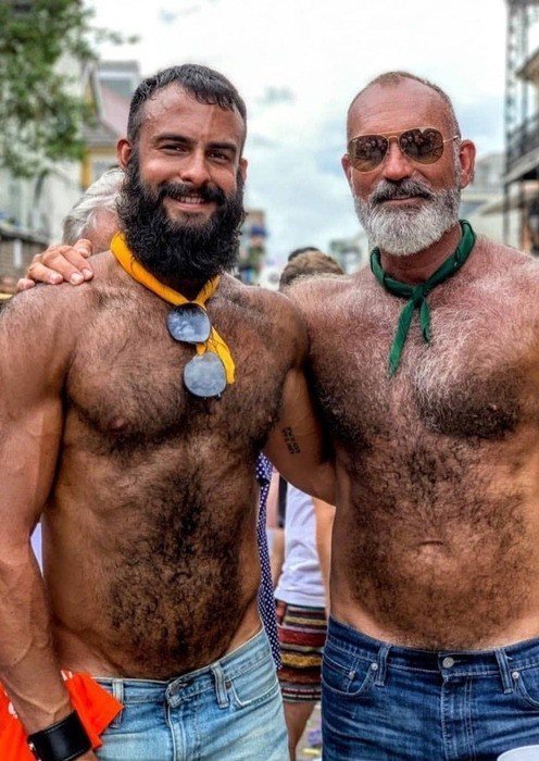 Watch the Photo by Nickplus33 with the username @Nickplus33, who is a verified user, posted on March 5, 2024 and the text says '#bromance #hairy #daddy #dilf #beard #outdoors #shades #toned'