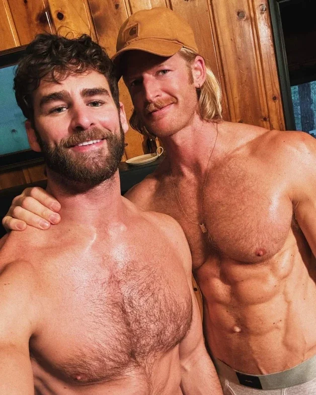 Photo by Nickplus33 with the username @Nickplus33, who is a verified user,  April 2, 2024 at 3:27 AM and the text says '#blondes #youngdilf #muscled #bear #hairychest #chain #caps #mattoffthetrail #obsession'