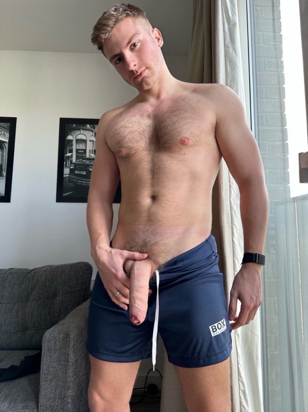 Photo by Nickplus33 with the username @Nickplus33, who is a verified user,  July 3, 2024 at 1:54 AM and the text says '#band #blondes #hairy #dimple  #reveal #massivecock #schlong  #uncut  #thickdick #veiny #DL'