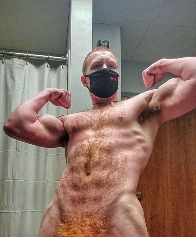 Photo by Nickplus33 with the username @Nickplus33, who is a verified user,  July 13, 2024 at 2:10 AM and the text says '#ginger #muscled  #hairy #thickbush'