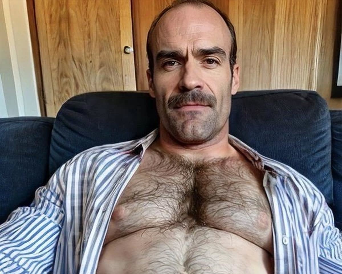 Photo by Nickplus33 with the username @Nickplus33, who is a verified user,  April 4, 2024 at 2:01 AM and the text says '#dilf #daddy #bald #hairy #dimple'