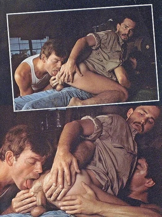 Photo by Nickplus33 with the username @Nickplus33, who is a verified user,  March 18, 2024 at 3:03 AM and the text says '#threesome #vintage #rimming #eatingass #stache #tongue #beard #anal #fuckfun #balls #dilf'