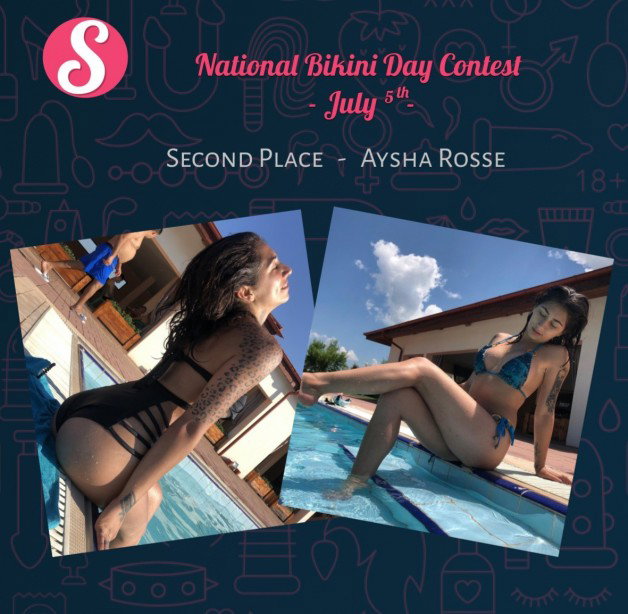 Photo by Sharesome with the username @Sharesome, who is a admin user,  July 5, 2019 at 7:36 PM and the text says 'Hey guys! The #NationalBikiniDay 👙 contest has ended and here are our Top 3 winners! 🏆🏆🏆

🌟 1st Place  - @MyHoneyLickingDreams
🌟 2nd Place - @AyshaRosse
🌟 3rd Place  - @SereneSophie

Congratulations to all of our contestants! 🎉 You can still check..'